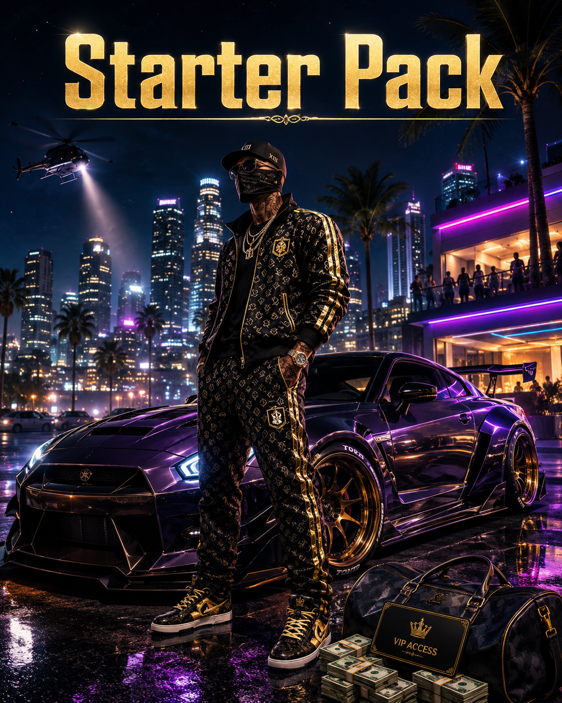 GTA Starter Pack – Modded Outfits, Cars & Rank